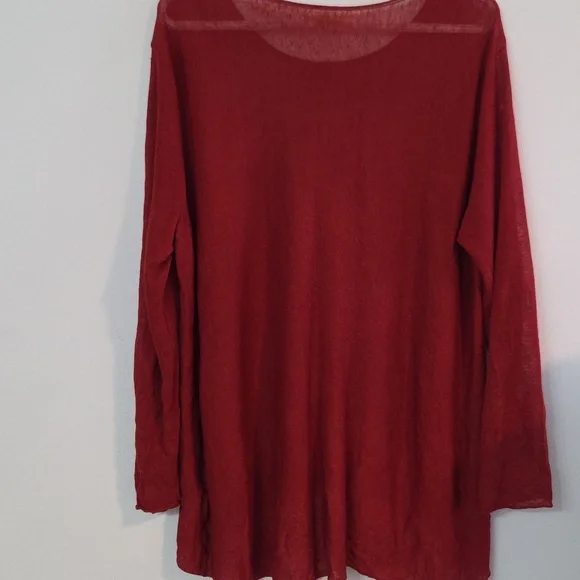 Eileen Fisher brick red linen tunic Sz M ( Oversized) - Picture 2 of 7